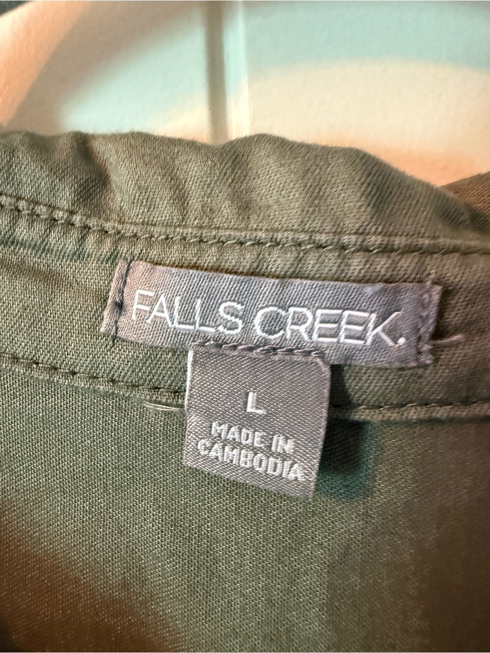 Falls Creek  Olive Green Short Sleeve Shirt Dress. 100% cotton - Picture 3 of 8